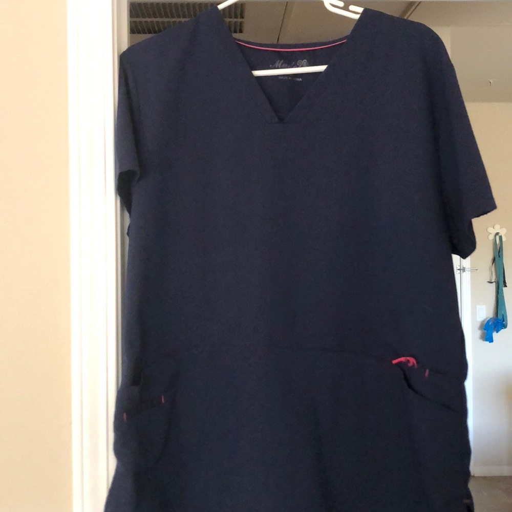 Navy blue scrub top